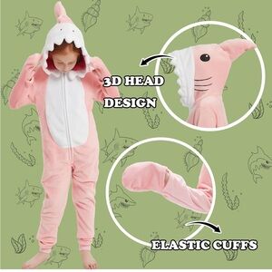Pink Pajama Shark Onesie Girls